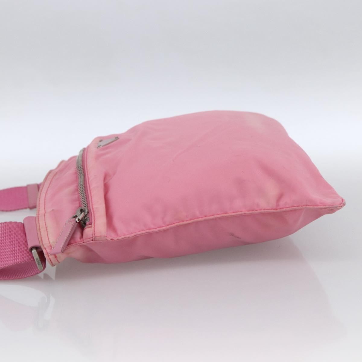 Prada Front Pocket Messenger Tessuto Pink Nylon Shoulder Bag Bag (Pre-Owned)