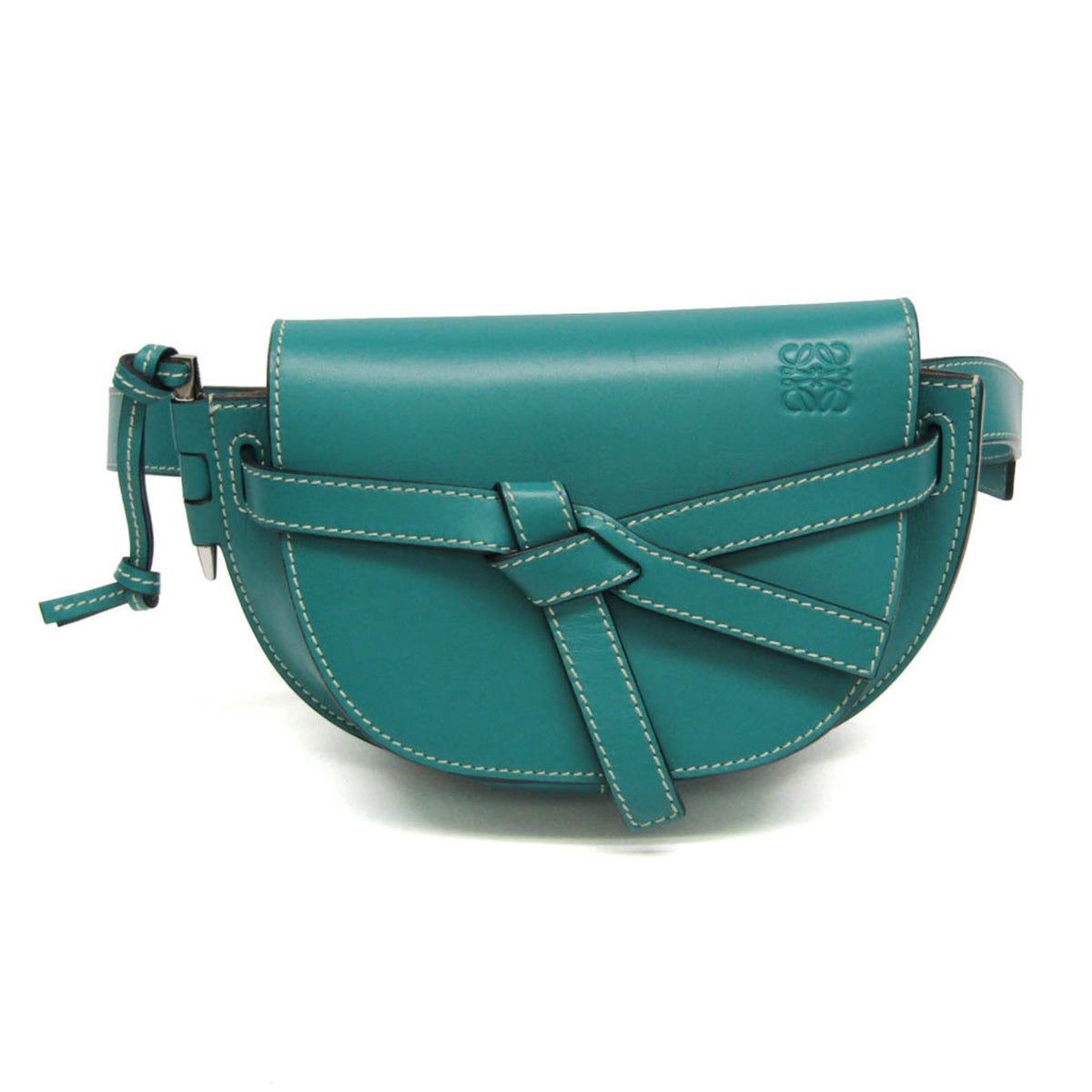 Loewe Gate Belt Leather Blue Leather Shoulder Bag Bag (Pre-Owned)