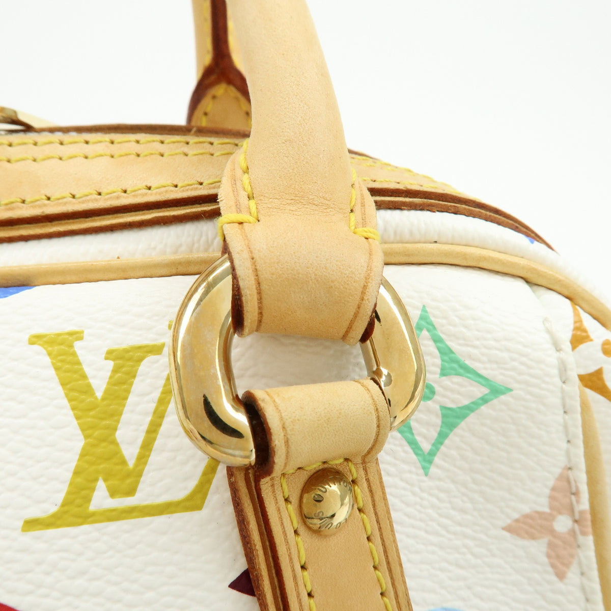 Louis Vuitton Priscilla Monogram Multicolor White Canvas Handbag (Pre-Owned)