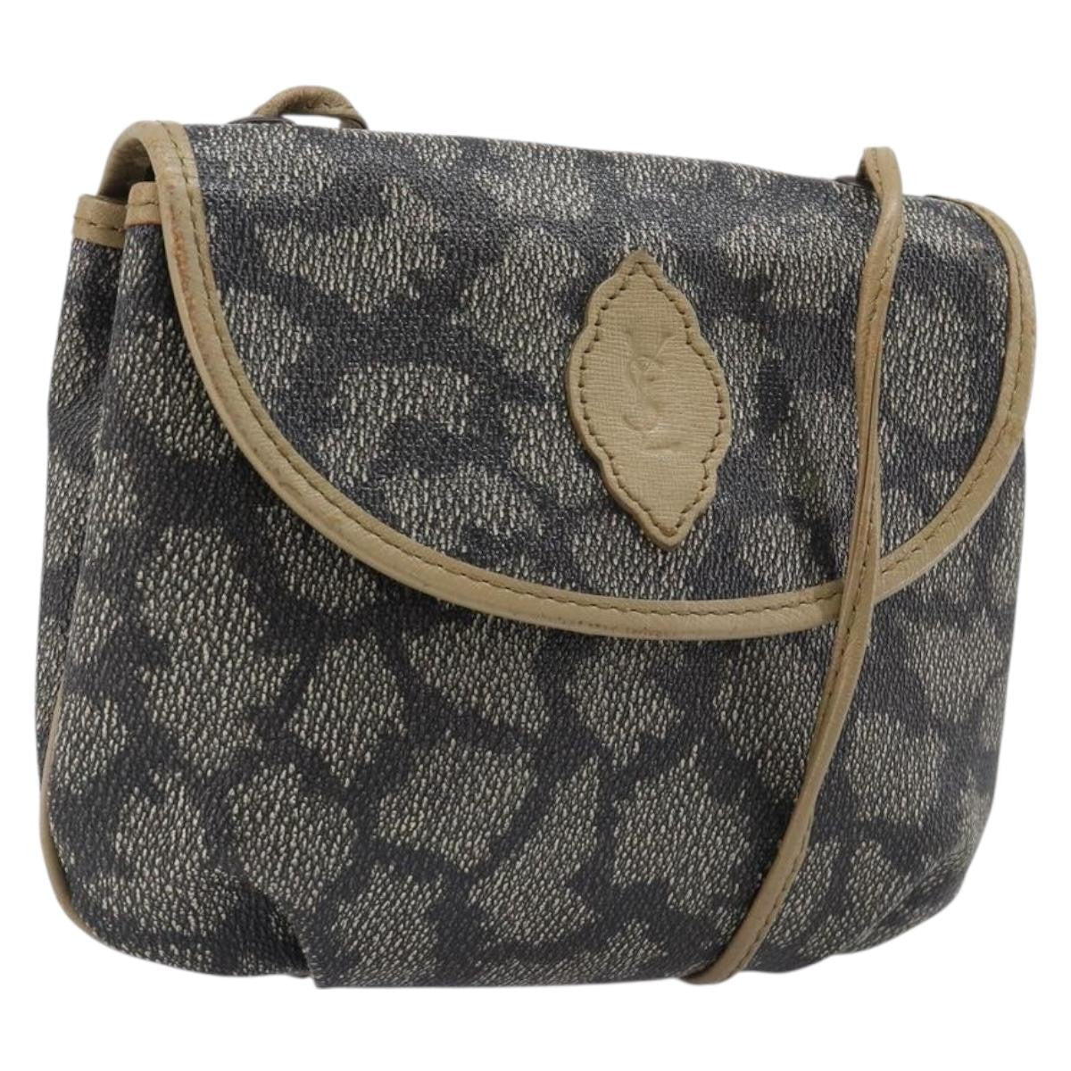 Saint Laurent Vintage Shoulder Bag Canvas Gray Canvas Shoulder Bag Bag (Pre-Owned)