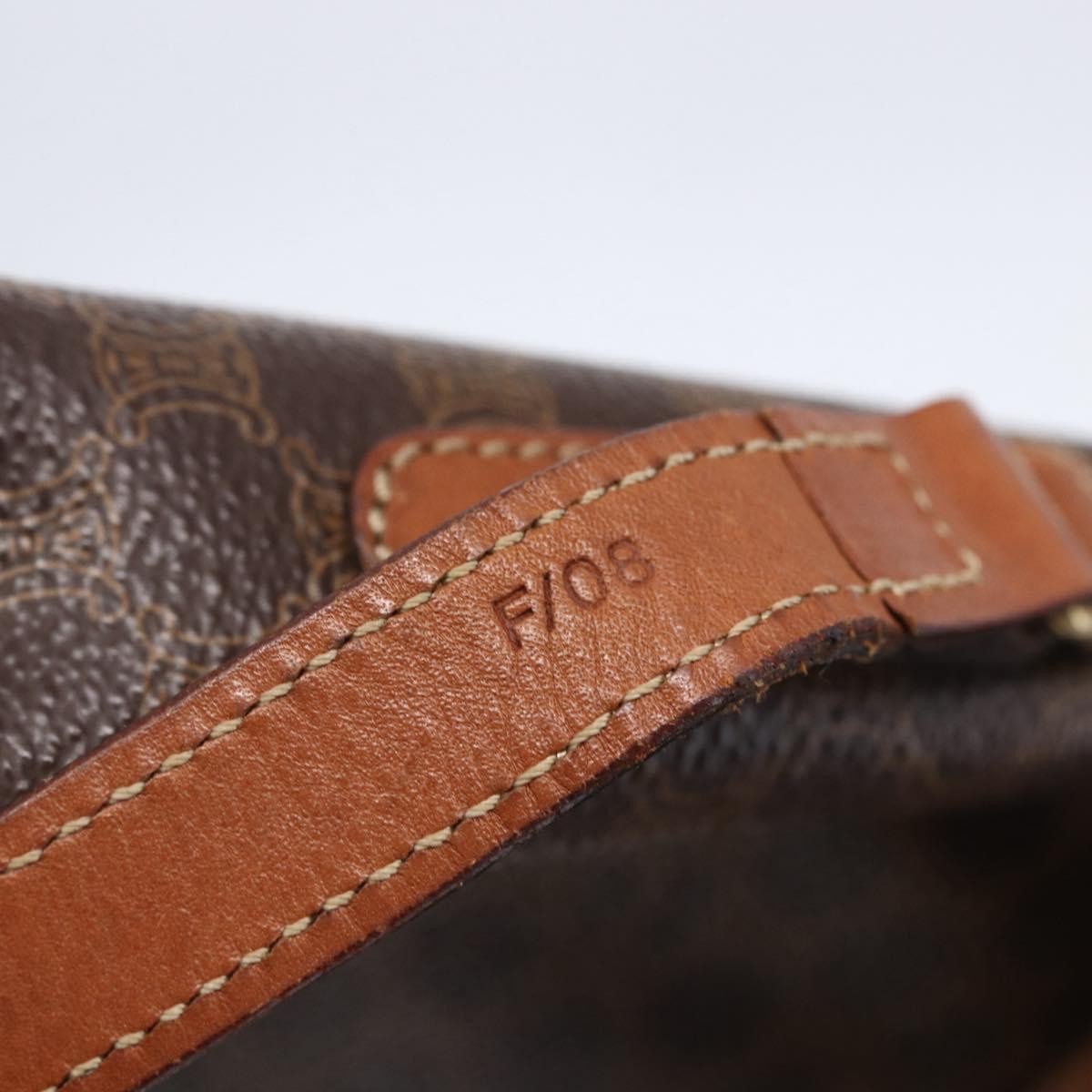 Celine Vintage Macadam Canvas And Leather Brown Canvas Shoulder Bag Bag (Pre-Owned)