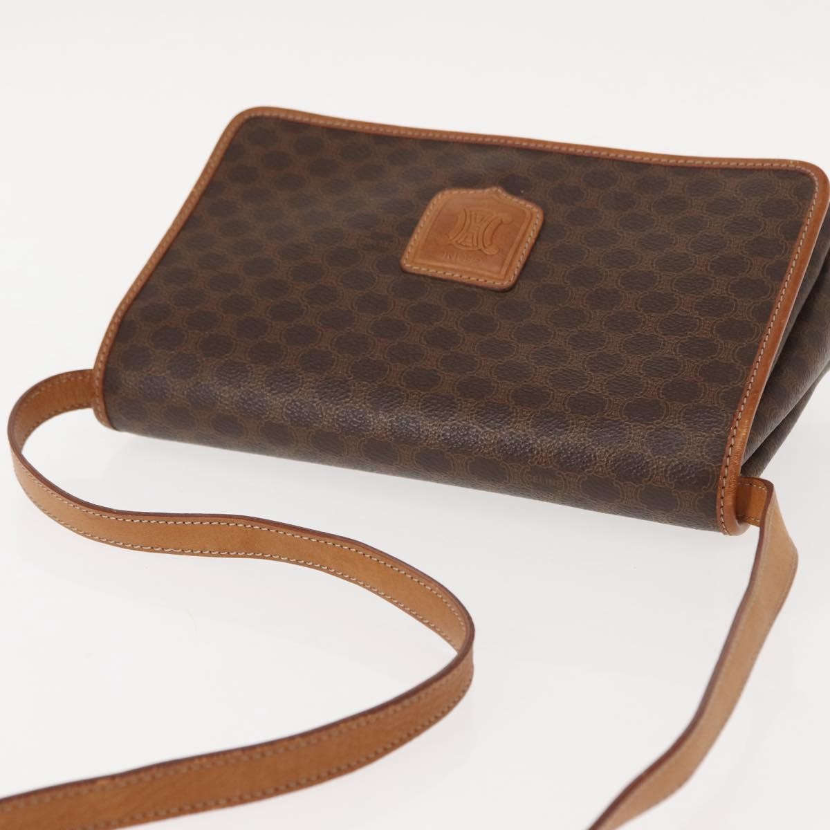 Celine Vintage Macadam Canvas Brown Canvas Shoulder Bag Bag (Pre-Owned)