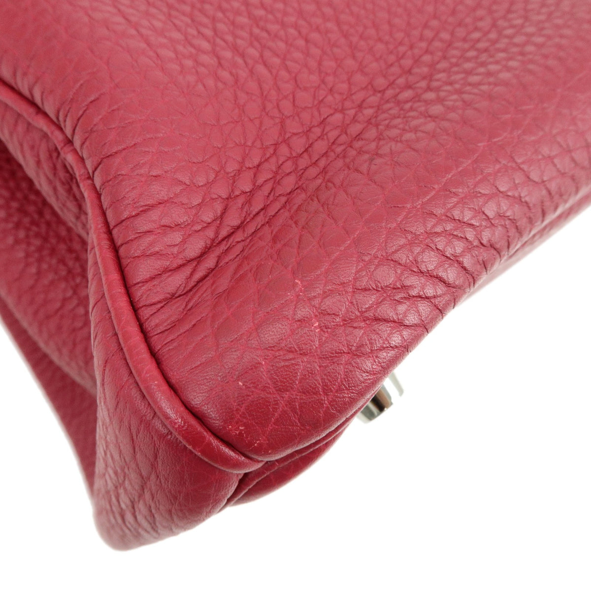 Hermes Birkin Pink Clemence With Palladium Hardware Pink Calfskin Handbag (Pre-Owned)