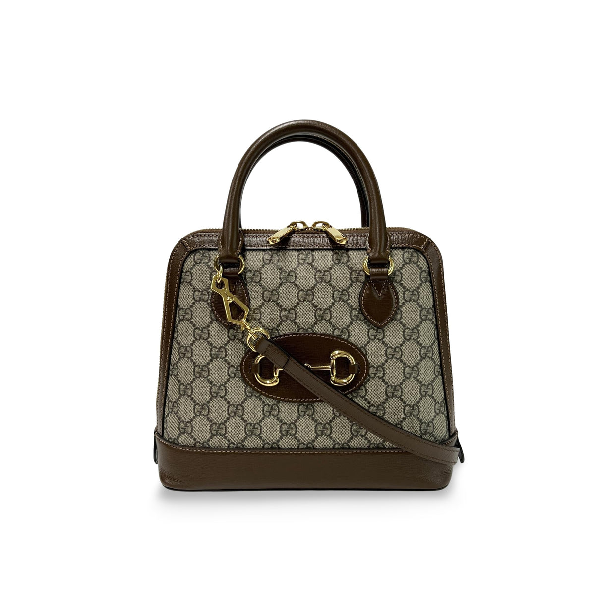 Gucci Horsebit 1955 Gg Coated Canvas With Leather Brown Other Shoulder Bag Bag (Pre-Owned)