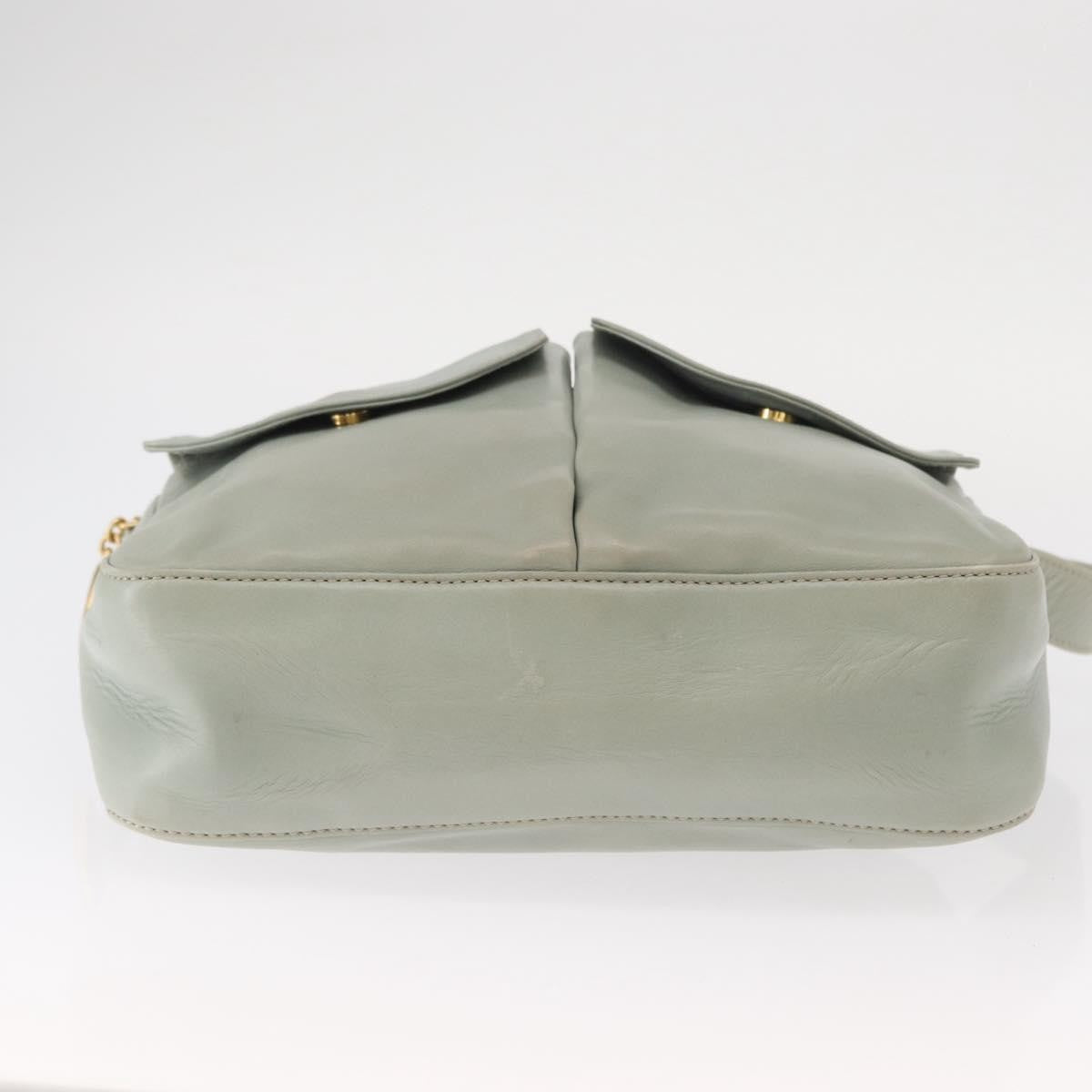 Celine Circle Logo Leather Green Leather Shoulder Bag Bag (Pre-Owned)