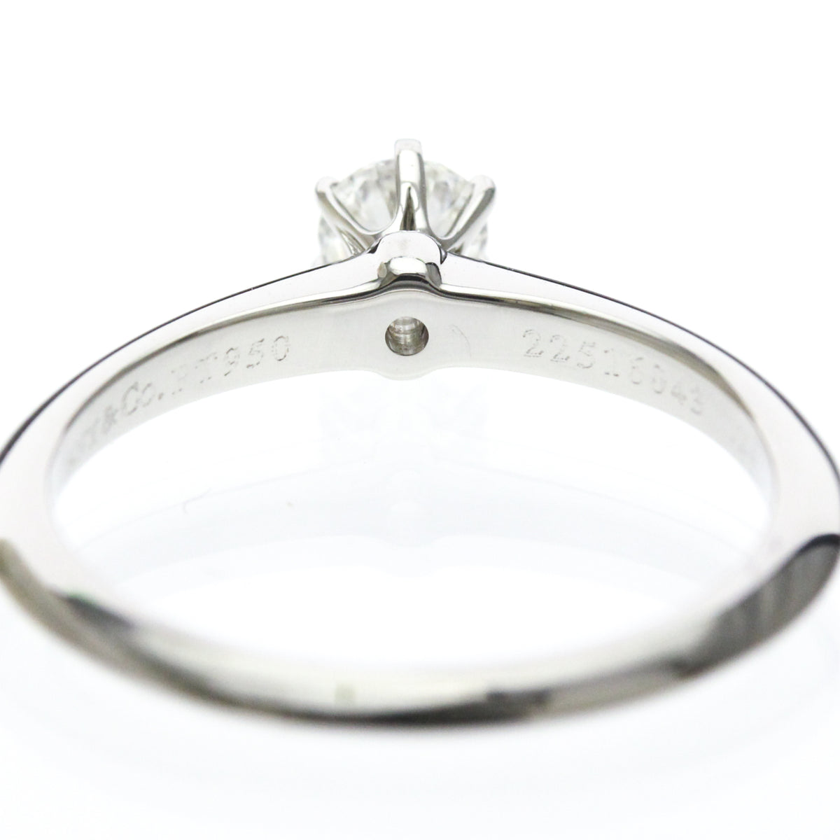 Tiffany & Co. Tiffany Setting Solitaire Platinum With Diamond Silver Platinum Ring Jewelry (Pre-Owned)