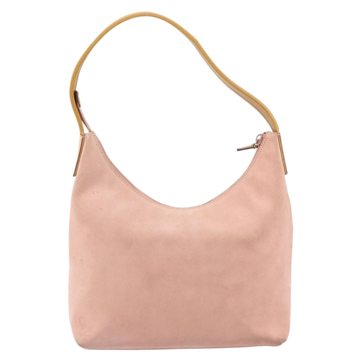 Gucci Vintage Suede Pink Suede Handbag (Pre-Owned)