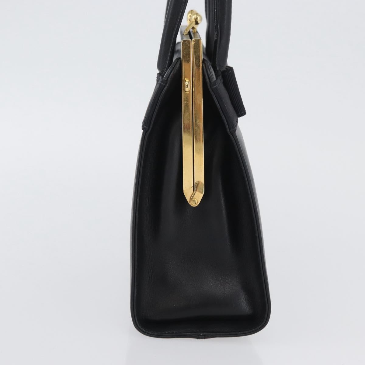 Salvatore Ferragamo Convertible Vara Bow Tote Leather Navy Leather Handbag (Pre-Owned)