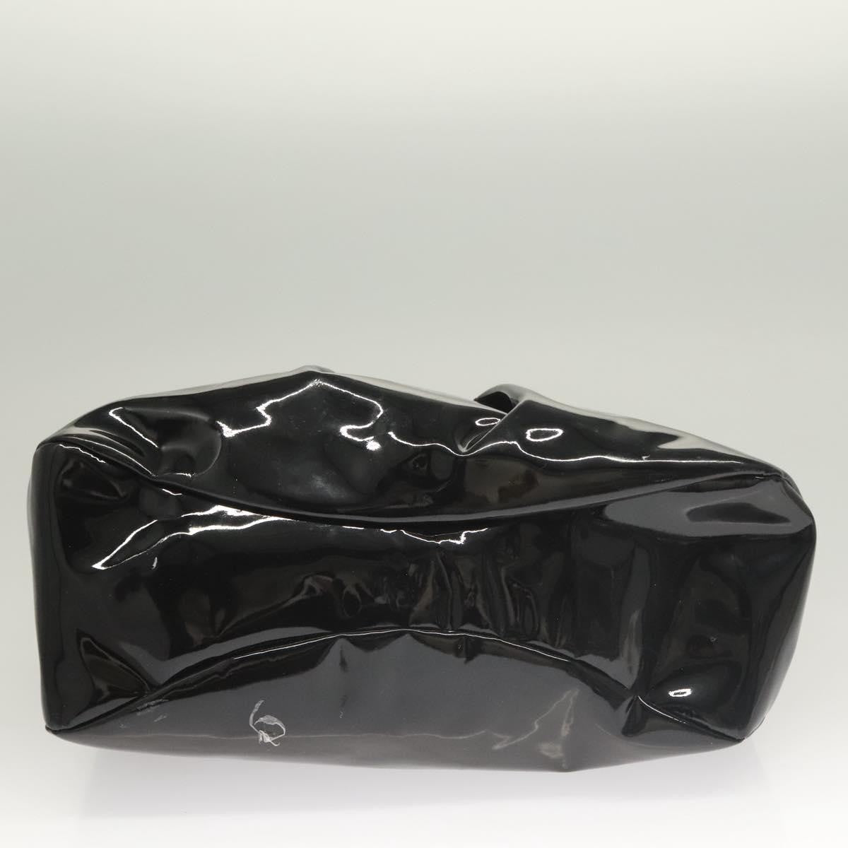 Salvatore Ferragamo Vala Patent Leather Black Patent_Leather Handbag (Pre-Owned)