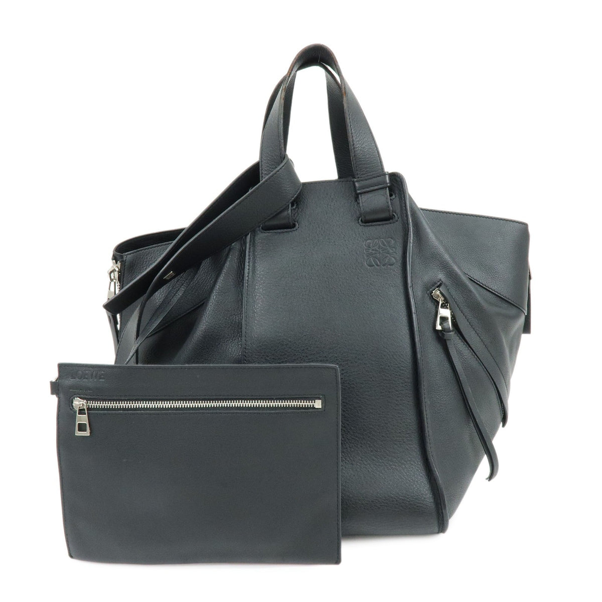 Loewe Hammock Leather Black Leather Handbag (Pre-Owned)