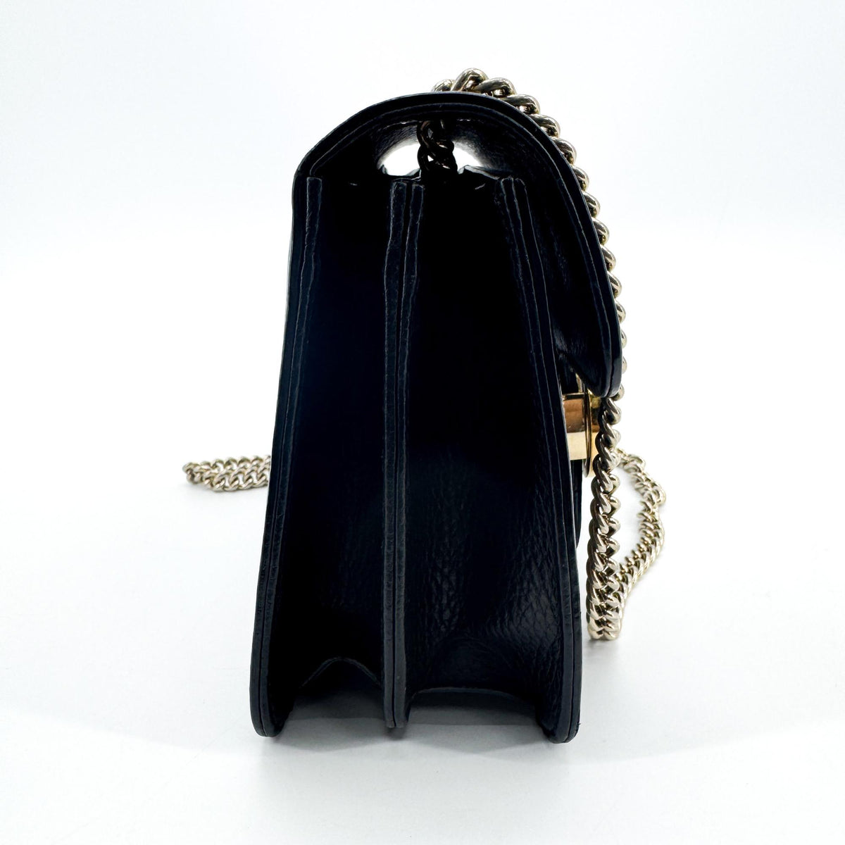 Gucci Interlocking Leather Black Leather Shoulder Bag Bag (Pre-Owned)