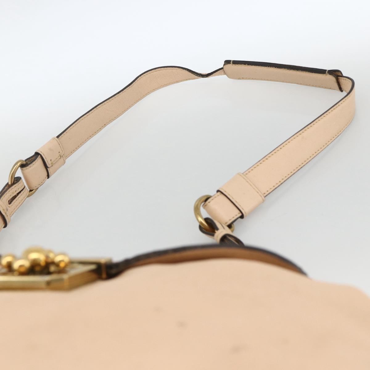 Chloe Elsie Convertible Satchel Leather Beige Leather Handbag (Pre-Owned)
