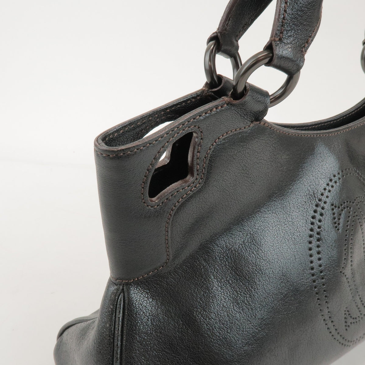 Cartier Marcello Leather Black Leather Handbag (Pre-Owned)