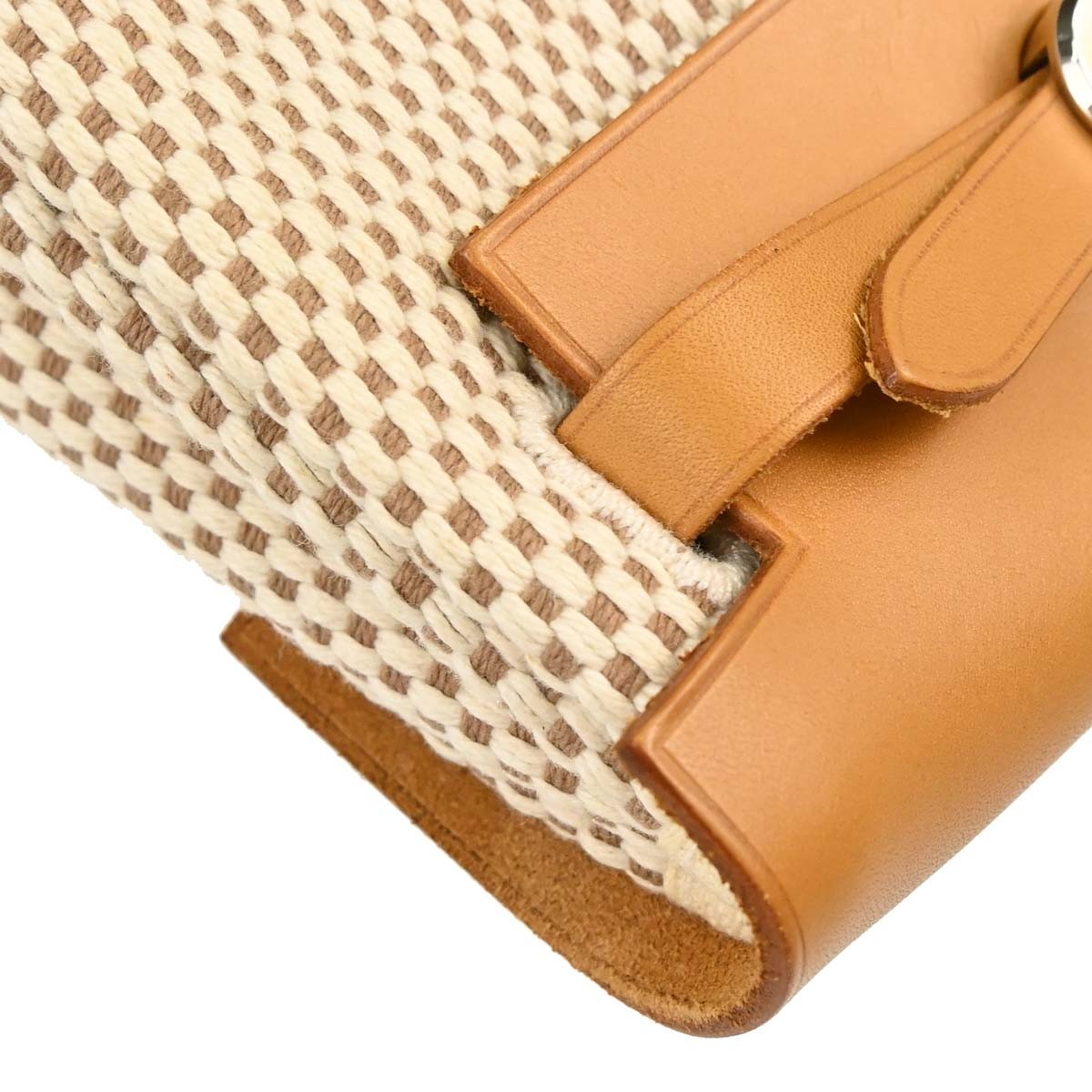 Hermes Herbag Toile And Leather Beige Canvas Handbag (Pre-Owned)