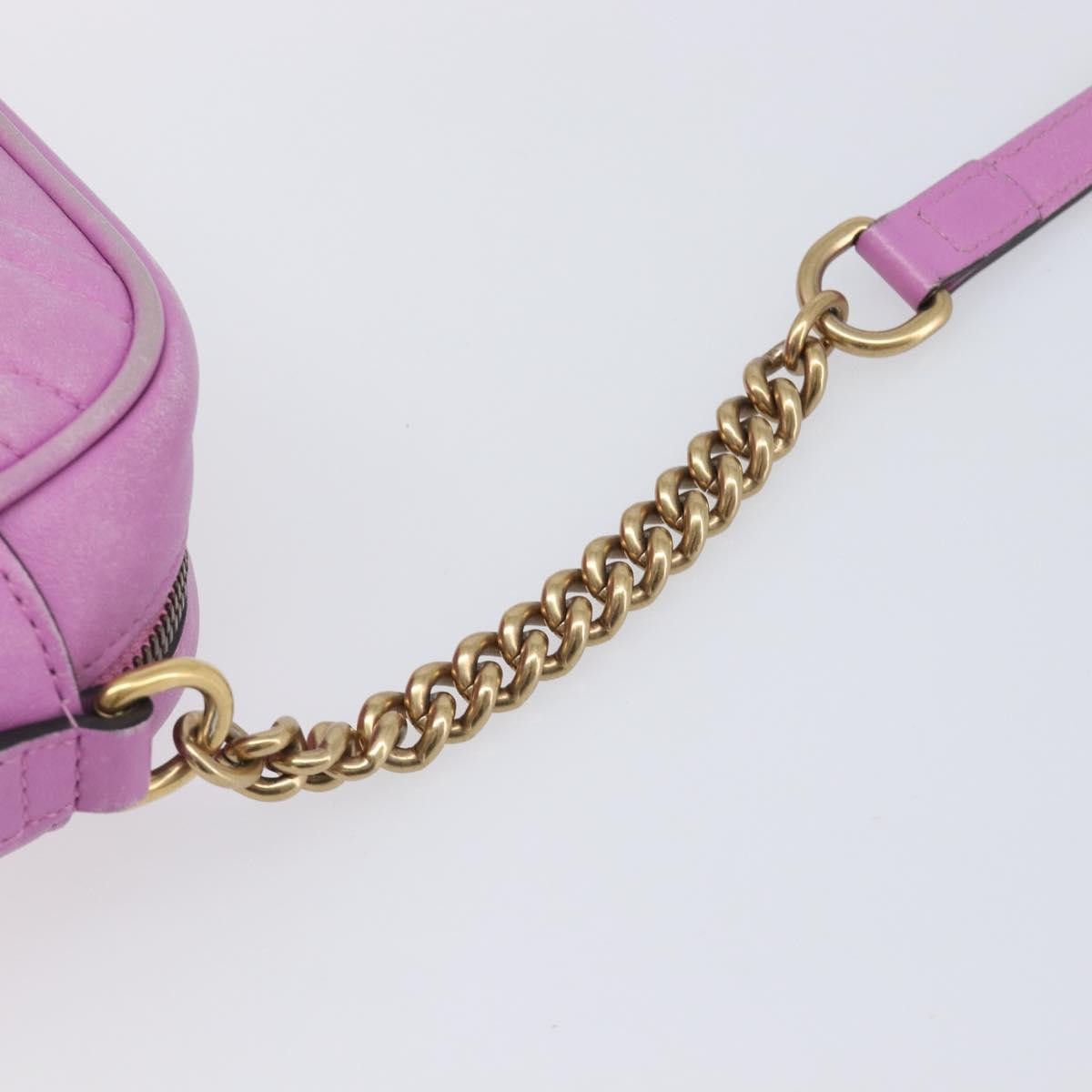 Gucci Gg Marmont Chain Matelasse Leather Pink Leather Crossbody Bag Bag (Pre-Owned)