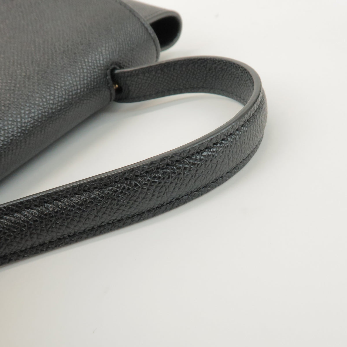 Celine Belt Textured Leather Black Leather Handbag (Pre-Owned)