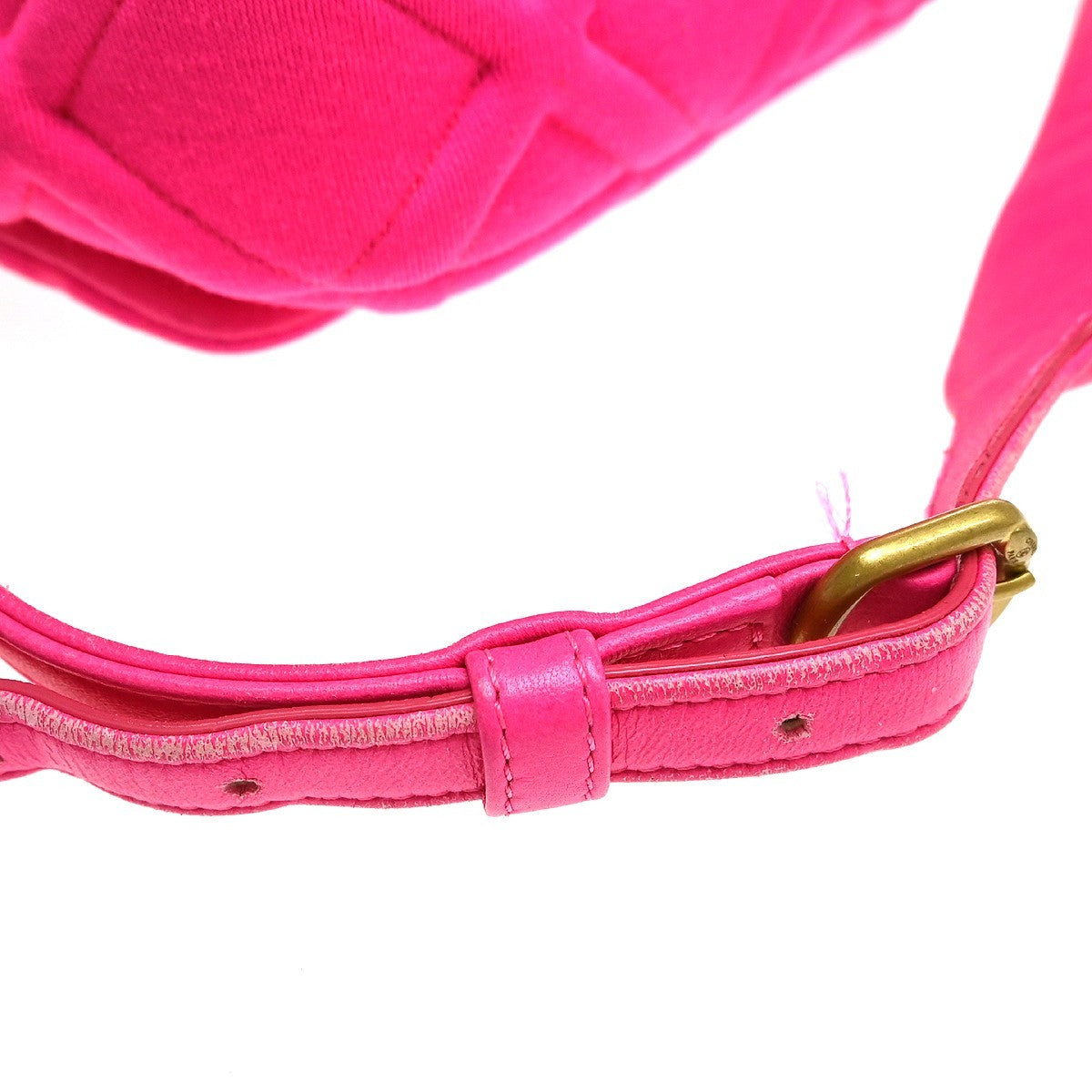 Chanel 19 Belt Quilted Jersey Pink Canvas Shoulder Bag Bag (Pre-Owned)