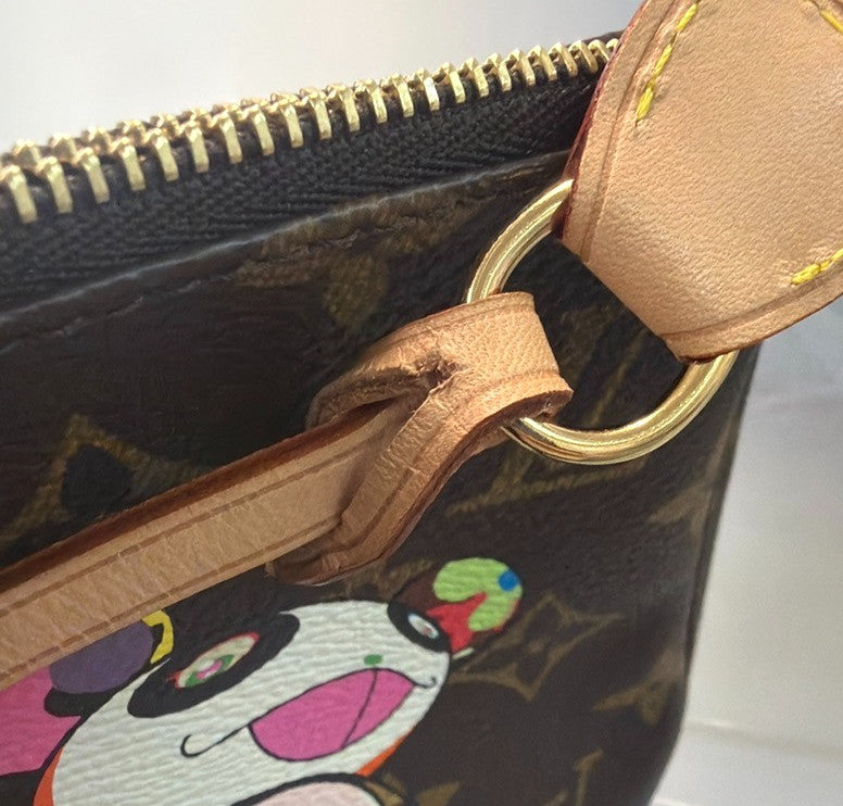 Louis Vuitton Pochette Accessoires Limited Edition Monogram Murakami Panda Brown Leather Clutche & Pouche Bag (Pre-Owned)