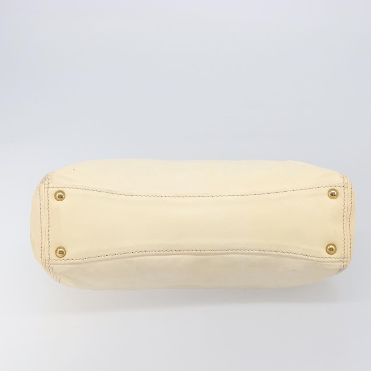 Miu Miu Beau Top Handle Leather Beige Leather Handbag (Pre-Owned)