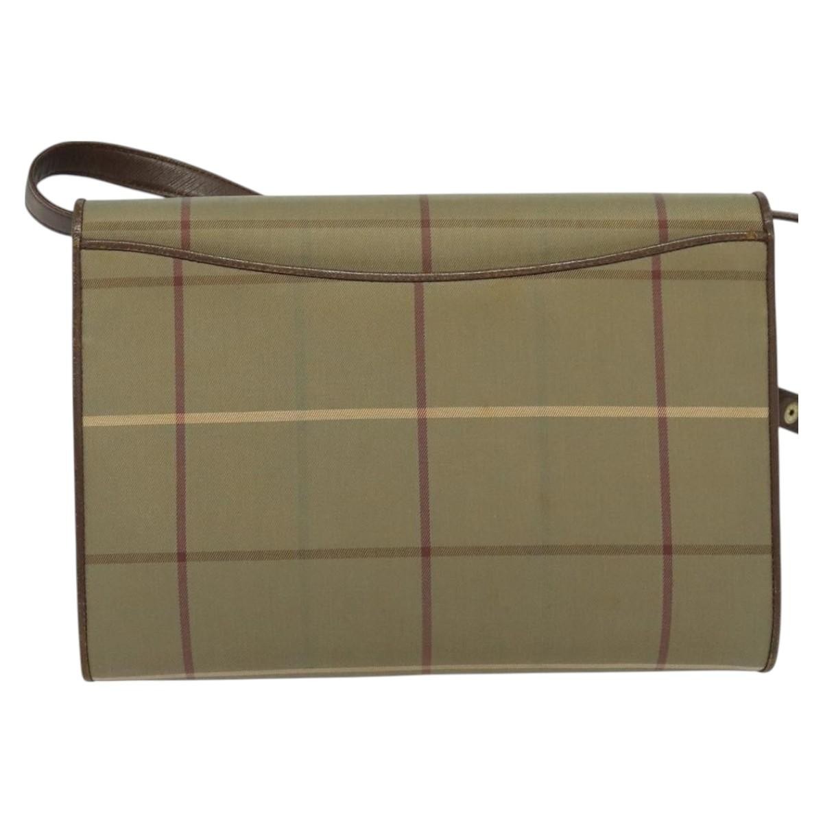Burberry Nova Check Canvas And Leather Beige Canvas Shoulder Bag Bag (Pre-Owned)