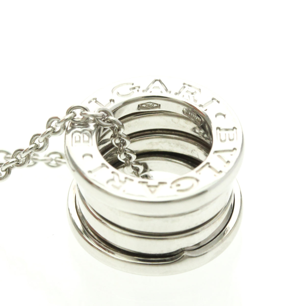 Bvlgari B.Zero1 Pendant 18K White Gold Silver White_Gold Necklace Jewelry (Pre-Owned)