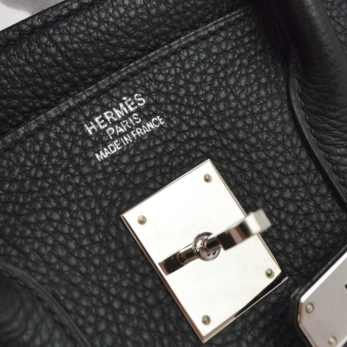 Hermes Birkin Black Togo With Palladium Hardware Black Leather Handbag (Pre-Owned)
