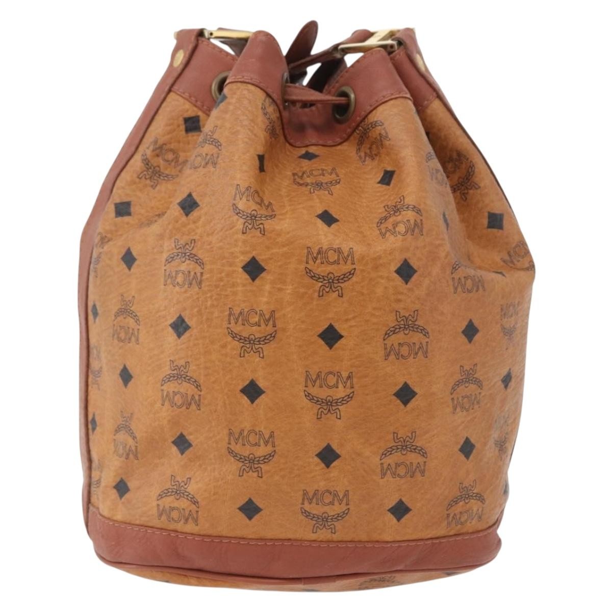 MCM Visetos Canvas And Leather Brown Canvas Shoulder Bag Bag (Pre-Owned)