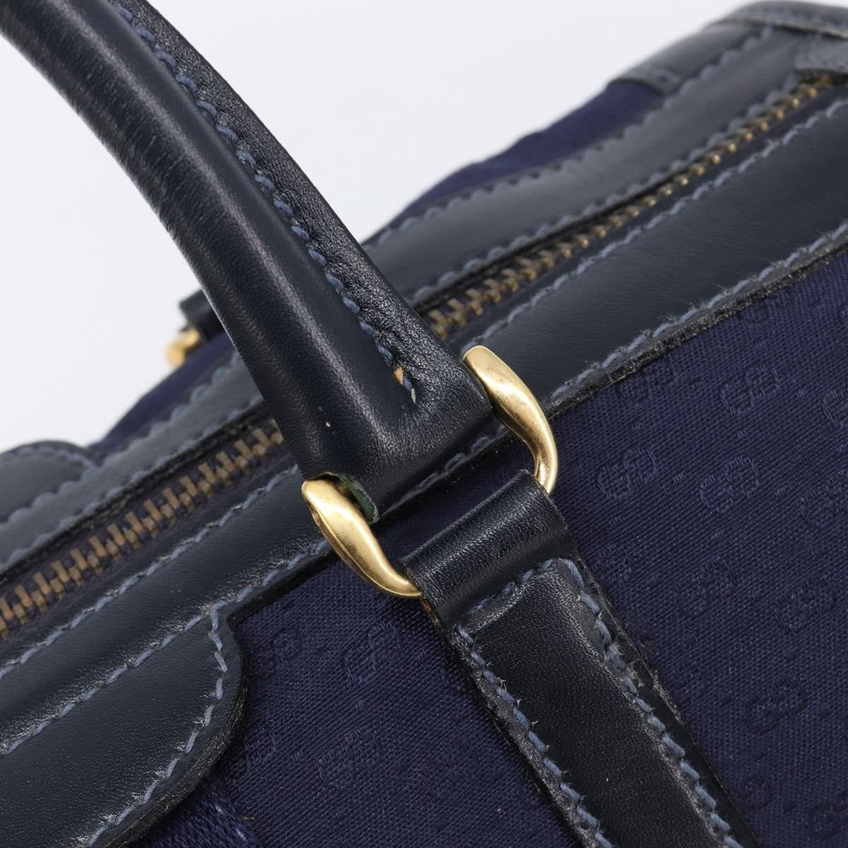 Gucci Vintage Web Boston Gg Canvas Navy Canvas Handbag (Pre-Owned)