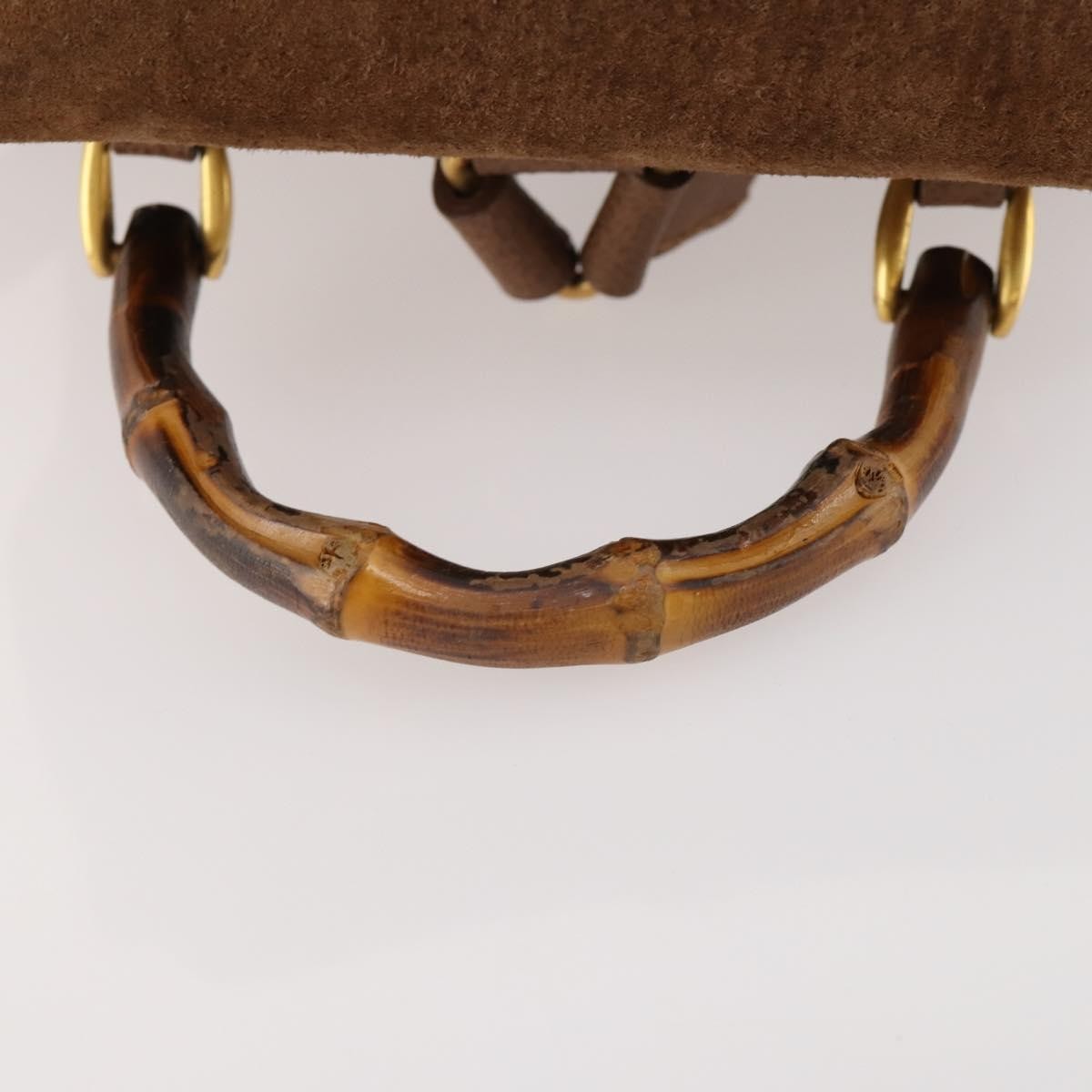 Gucci Gucci Bamboo Daim Brown Suede Backpack Bag (Pre-Owned)