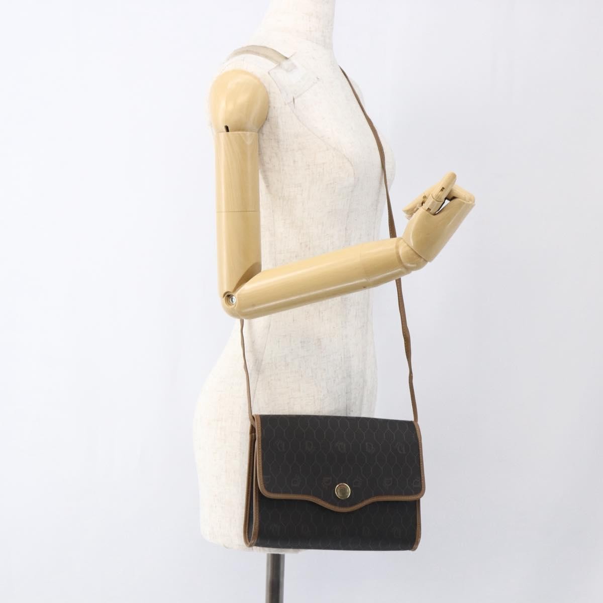 Christian Dior Vintage Honeycomb Flap Canvas And Leather Black Canvas Shoulder Bag Bag (Pre-Owned)