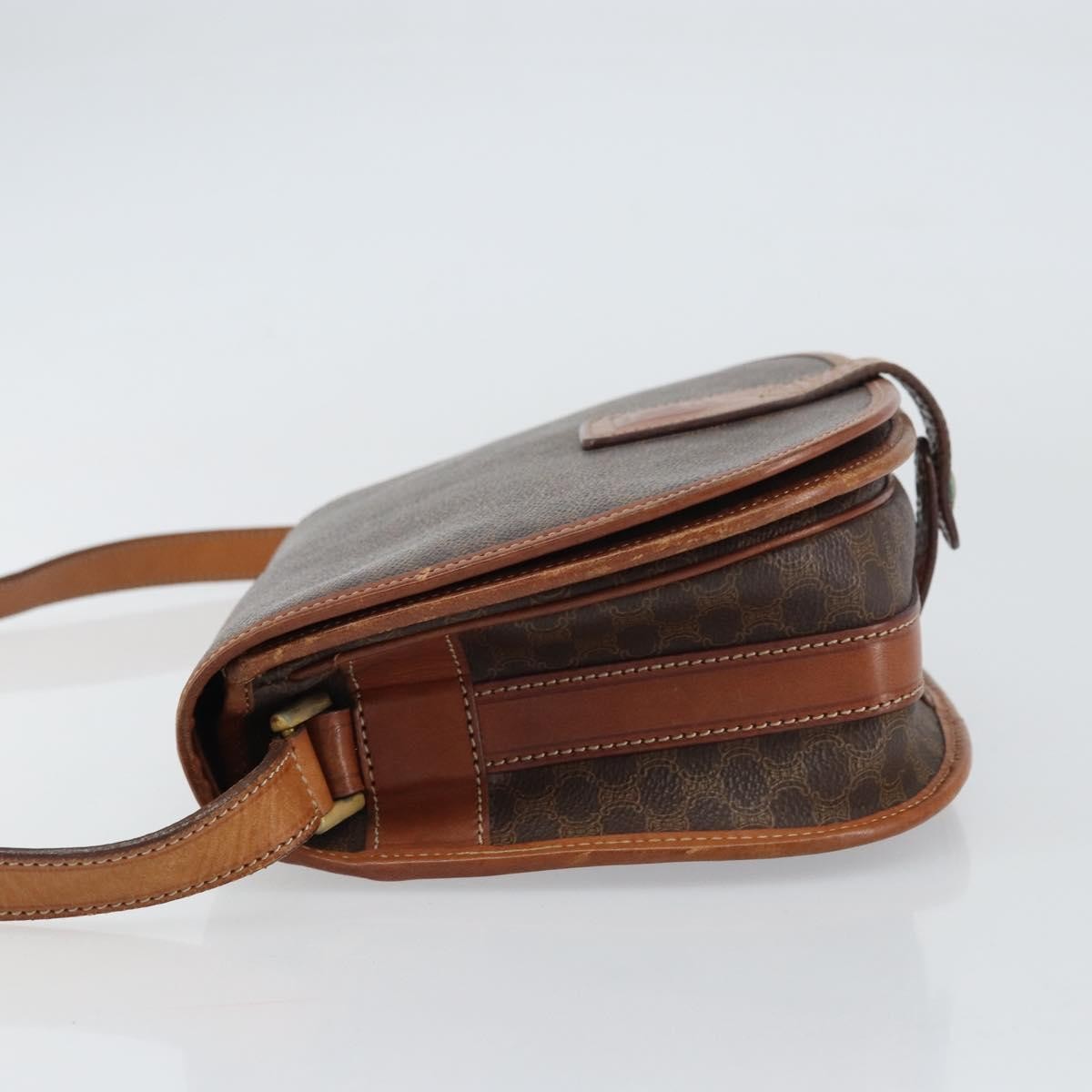 Celine Macadam Shoulder Pvc Leather Brown Pvc Crossbody Bag Bag (Pre-Owned)