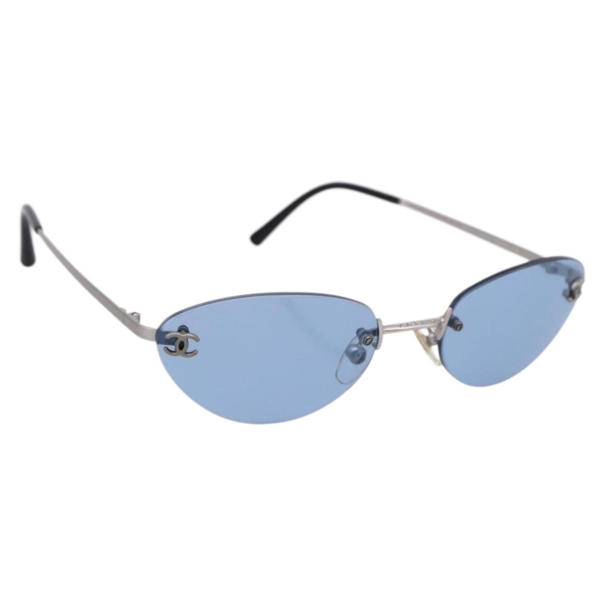 Chanel Logo Cc Metal Silver Metal Sunglasse Accessory (Pre-Owned)