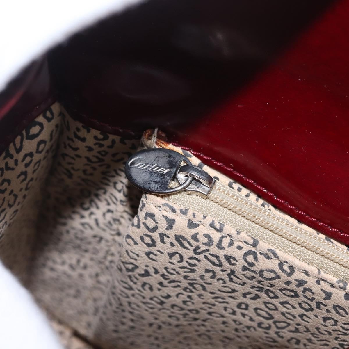 Cartier Panthère Shoulder Patent Leather Burgundy Patent_Leather Shoulder Bag Bag (Pre-Owned)