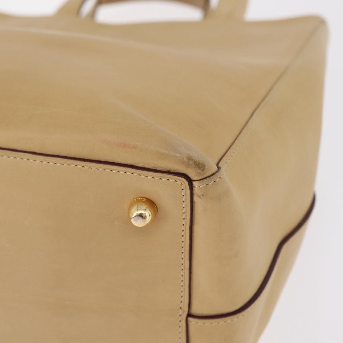 Loewe Papelle Leather Beige Leather Tote Bag Bag (Pre-Owned)