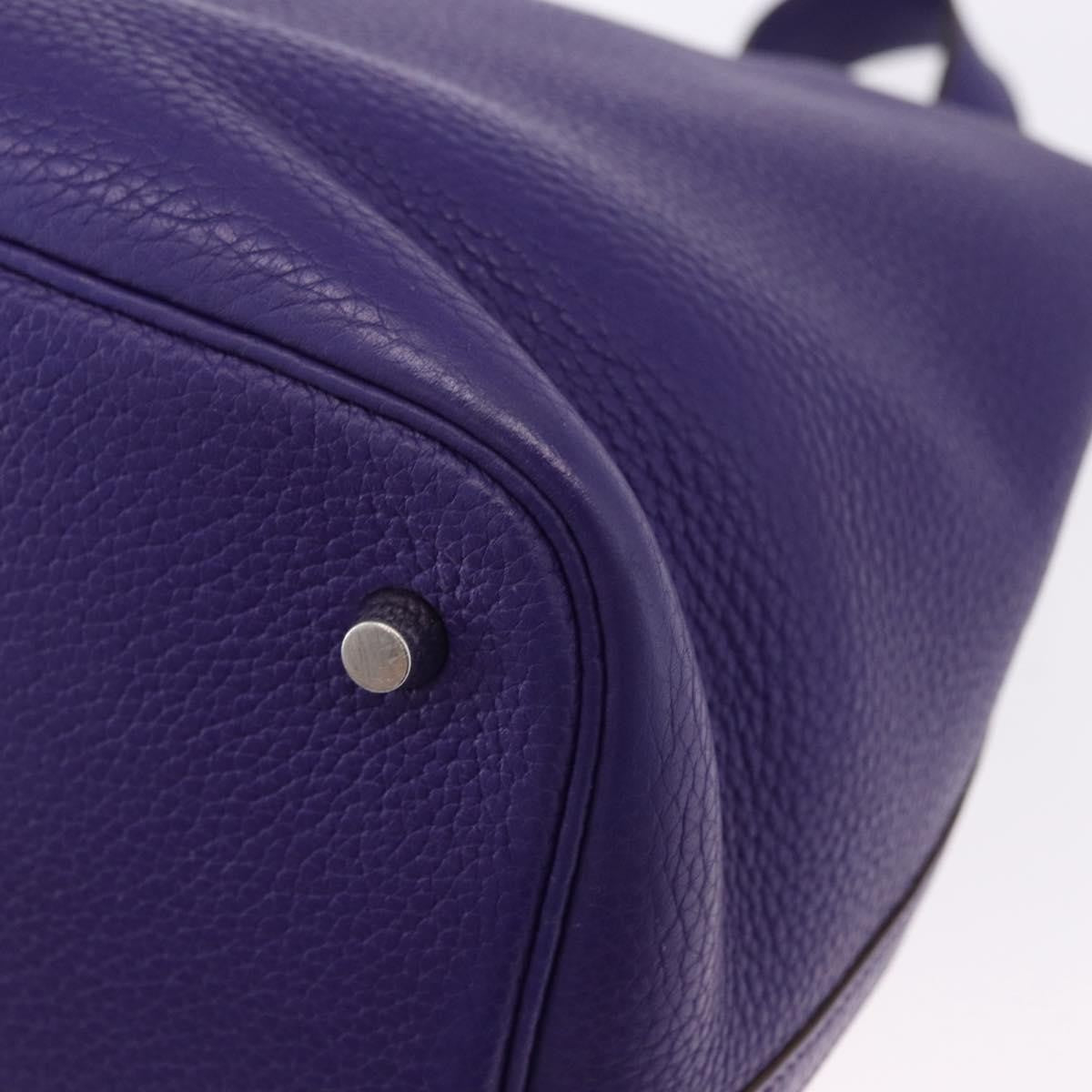 Hermes Picotin Lock Clemence Purple Leather Handbag (Pre-Owned)