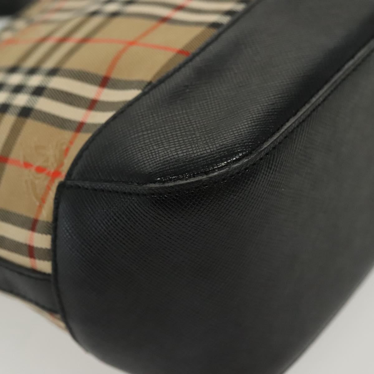 Burberry Nova Check Pattern Beige Canvas Bag (Pre-Owned)