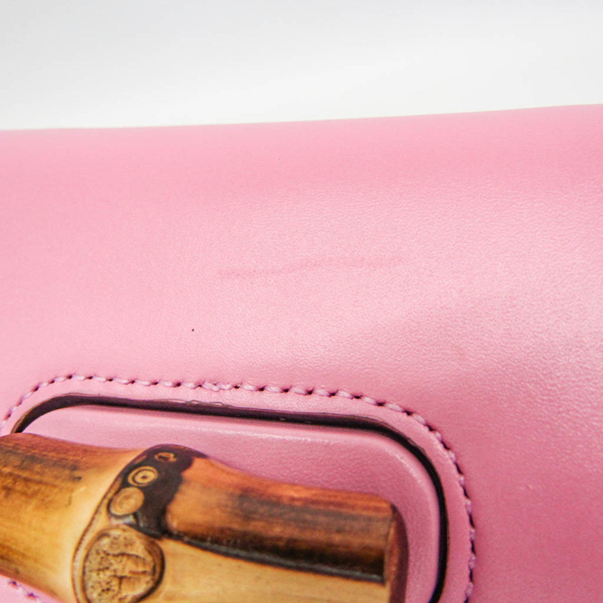 Gucci Bamboo Top Handle Leather Pink Leather Backpack Bag (Pre-Owned)
