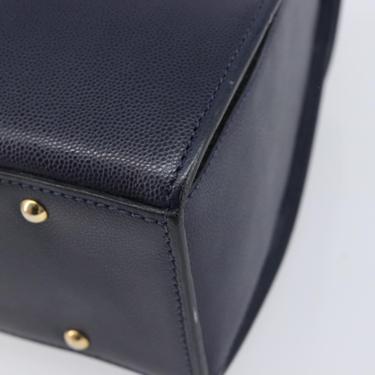 Celine Handbag Leather Navy Leather Handbag (Pre-Owned)