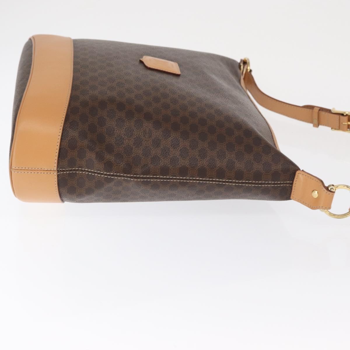Celine Vintage Macadam Canvas And Leather Brown Canvas Shoulder Bag Bag (Pre-Owned)