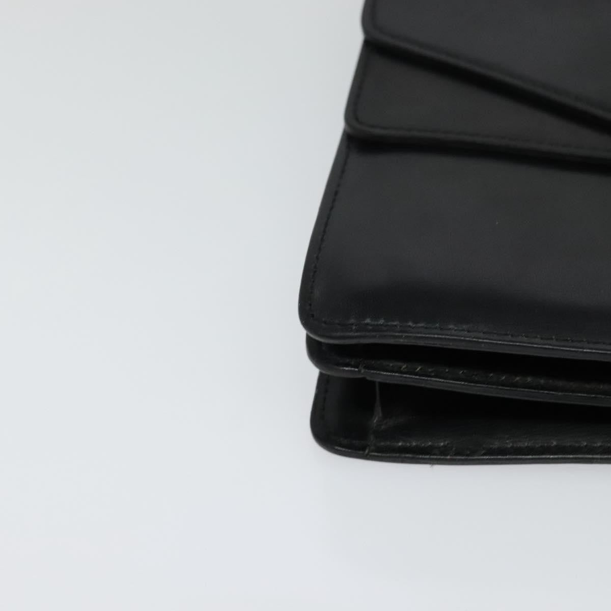 Celine Gancini Leather Black Leather Handbag (Pre-Owned)