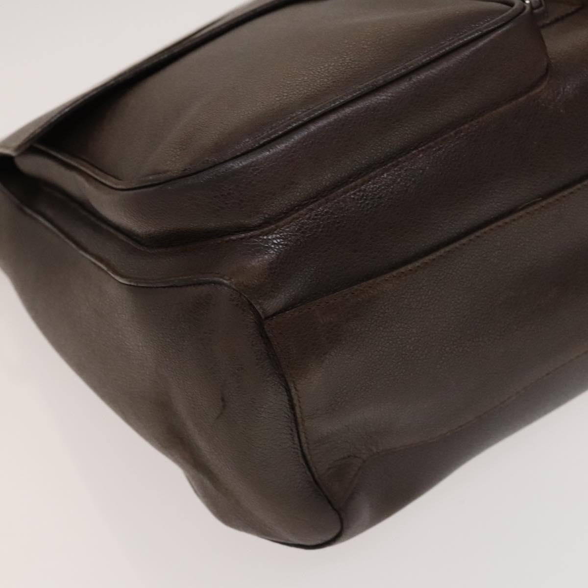 Bvlgari Flap Leather Brown Leather Shoulder Bag Bag (Pre-Owned)