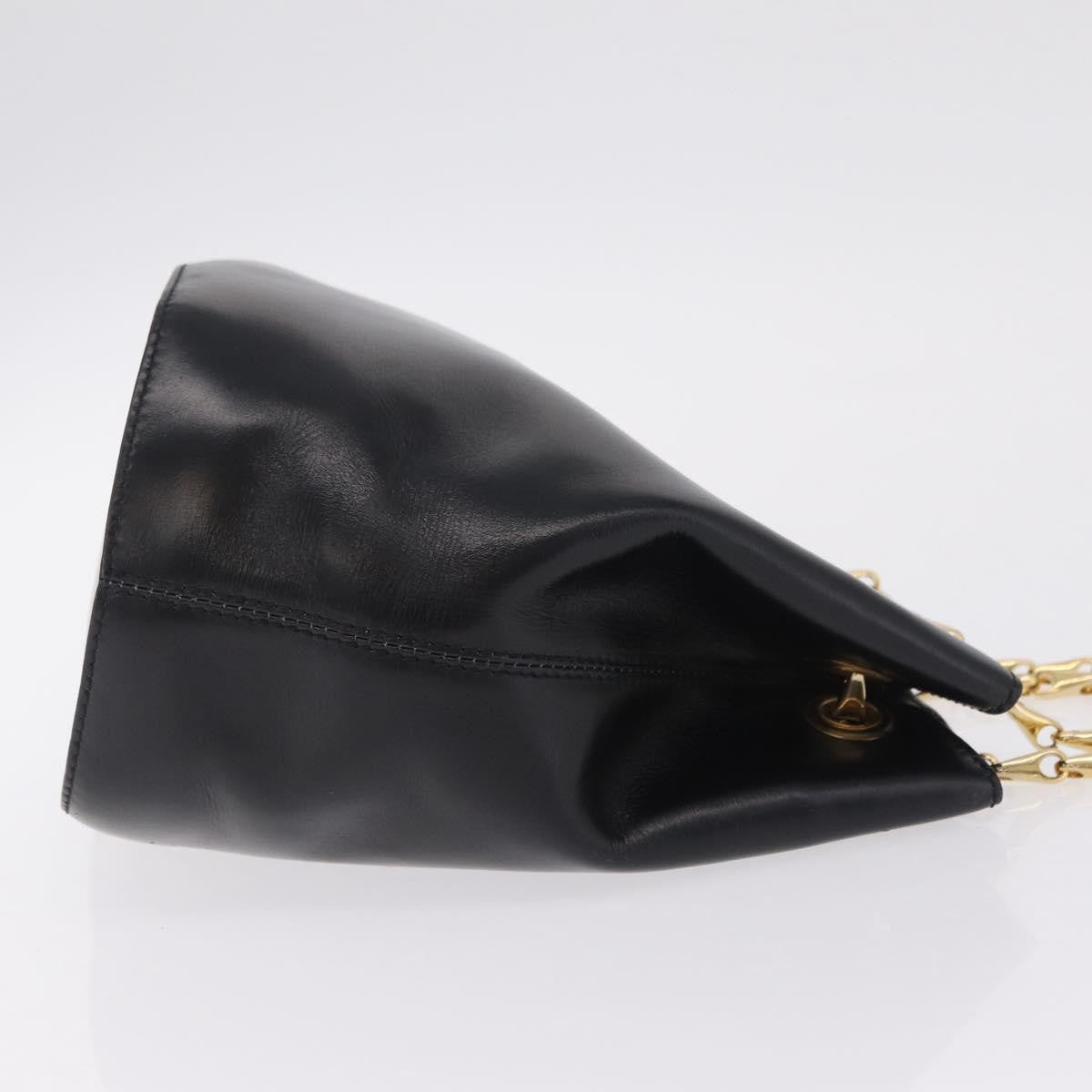 Celine Shoulder Leather Black Leather Shoulder Bag Bag (Pre-Owned)