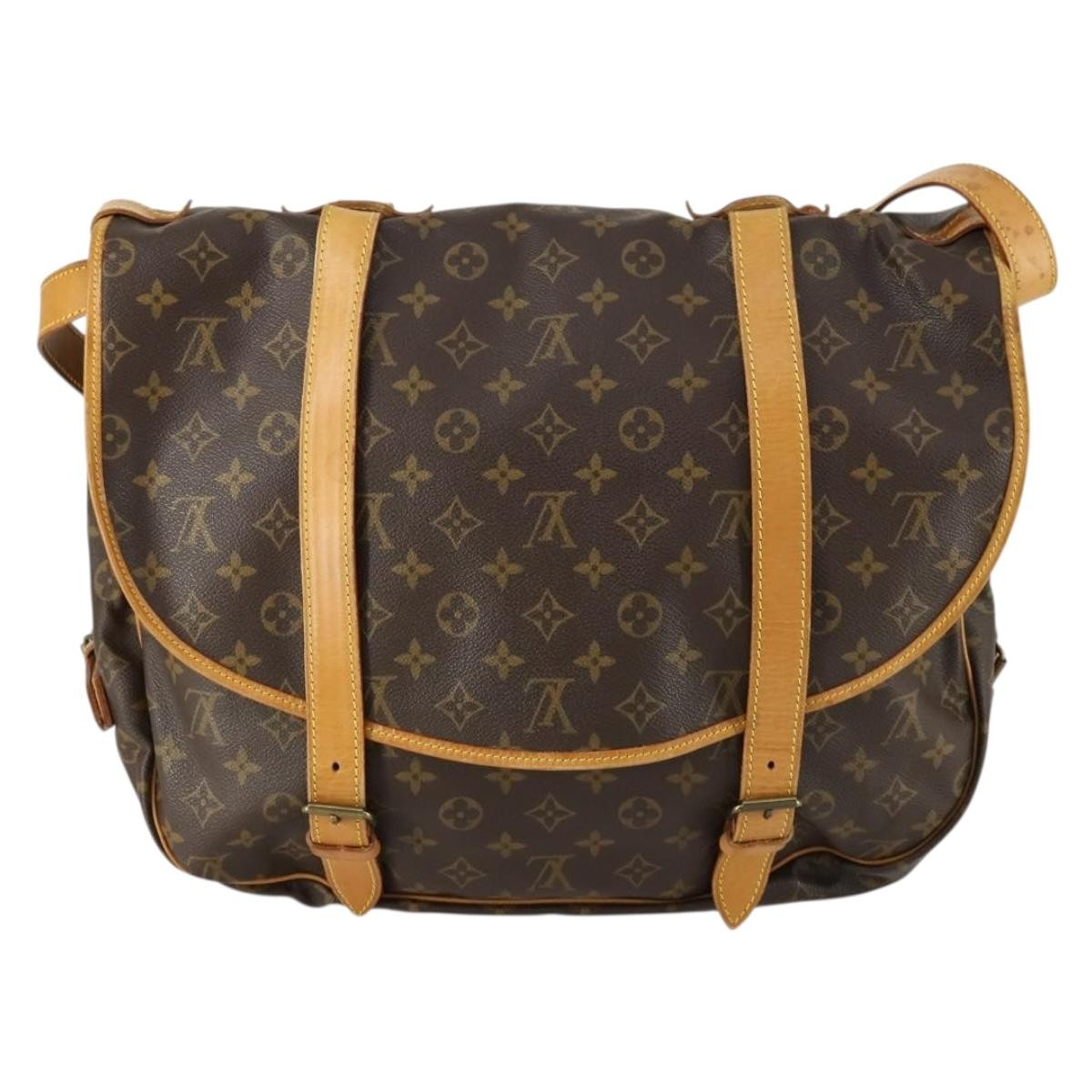 Louis Vuitton Saumur Monogram Canvas Brown Canvas Shoulder Bag Bag (Pre-Owned)