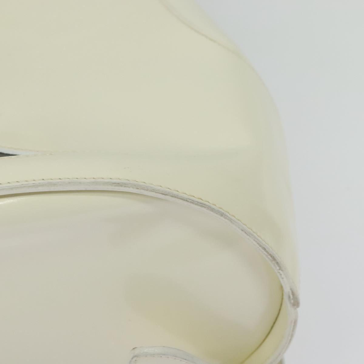 Salvatore Ferragamo Vintage Gancini Patent Leather White Patent_Leather Backpack Bag (Pre-Owned)