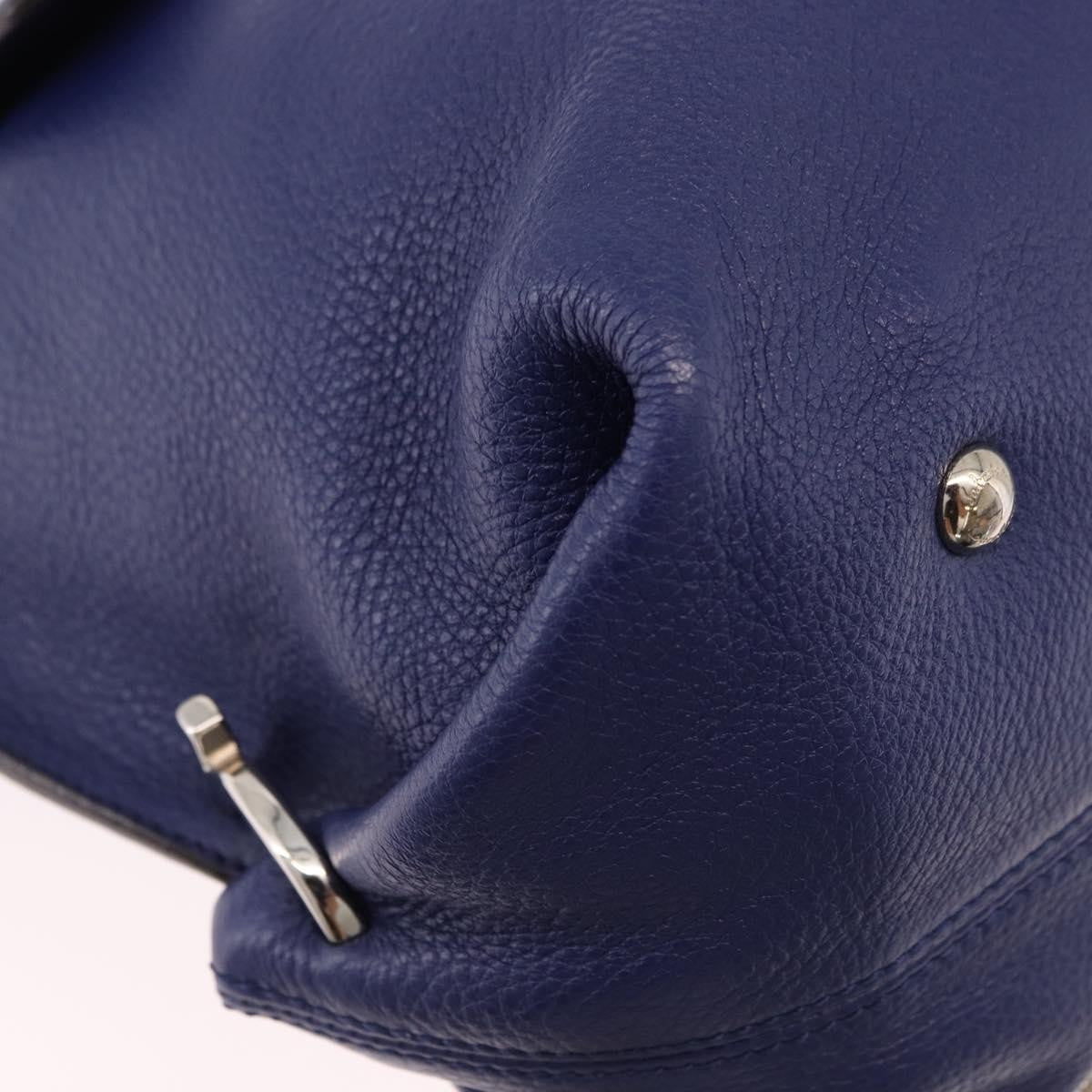 Salvatore Ferragamo Sofia Satchel Leather Blue Leather Handbag (Pre-Owned)