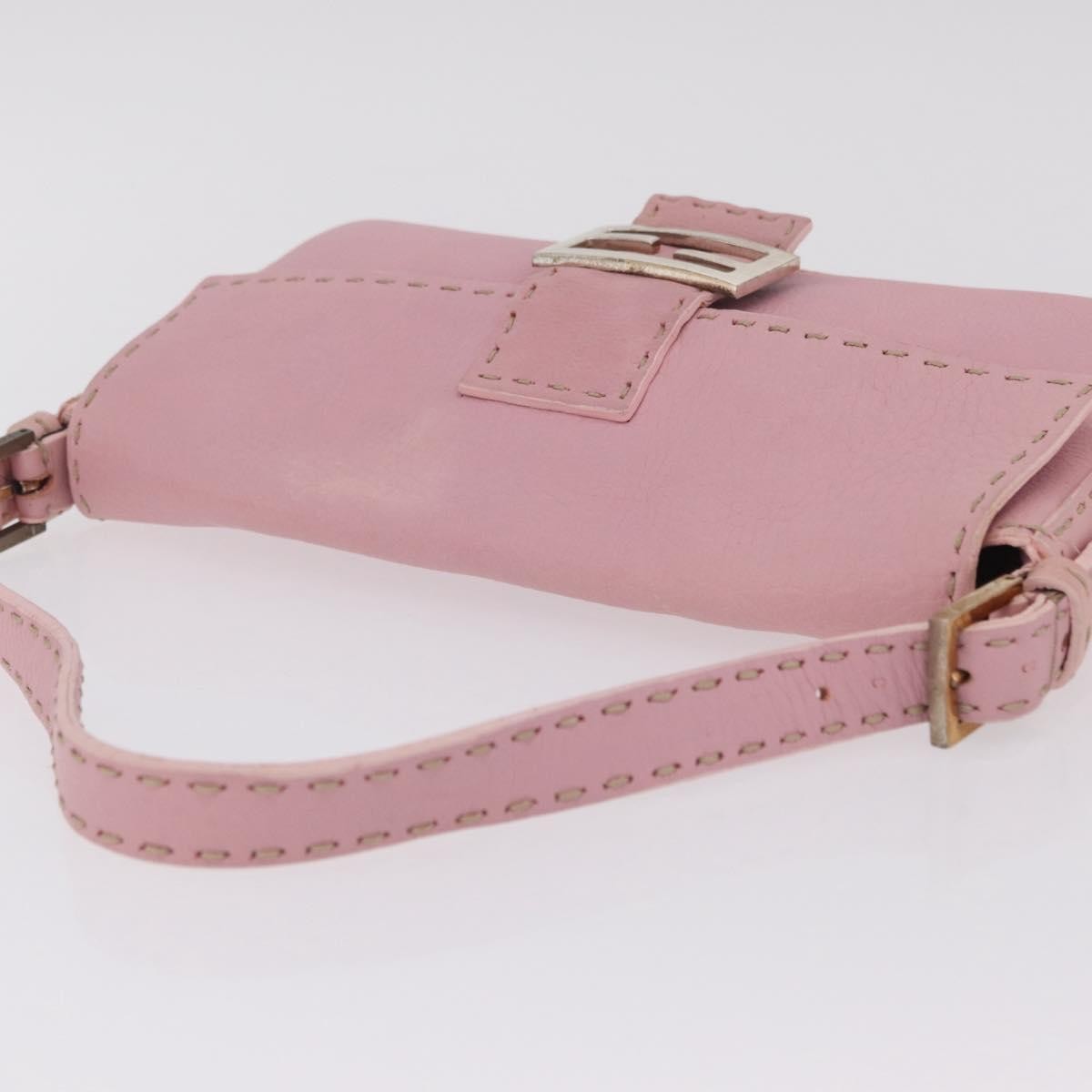 Fendi Selleria Baguette Leather Pink Leather Handbag (Pre-Owned)