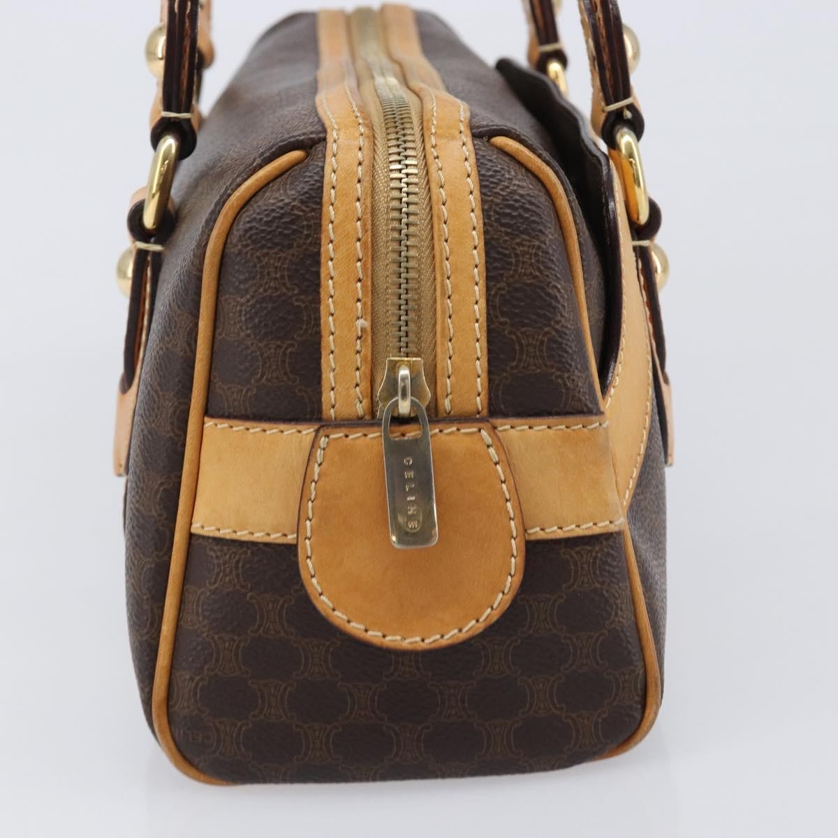Celine Vintage Shoulder Bag Macadam Canvas & Leather Brown Pvc Shoulder Bag Bag (Pre-Owned)
