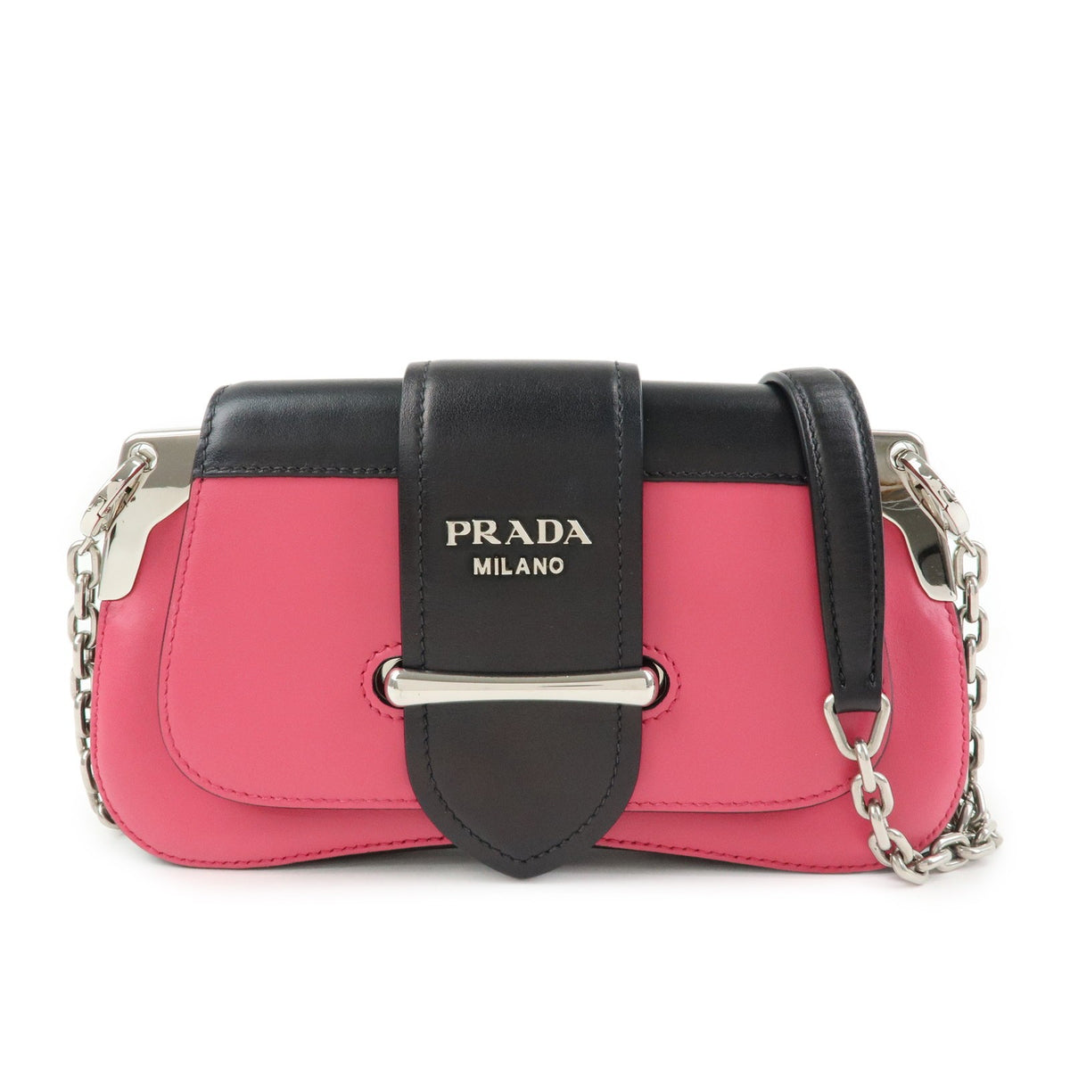 Prada Sidonie City Calf Pink Leather Shoulder Bag Bag (Pre-Owned)