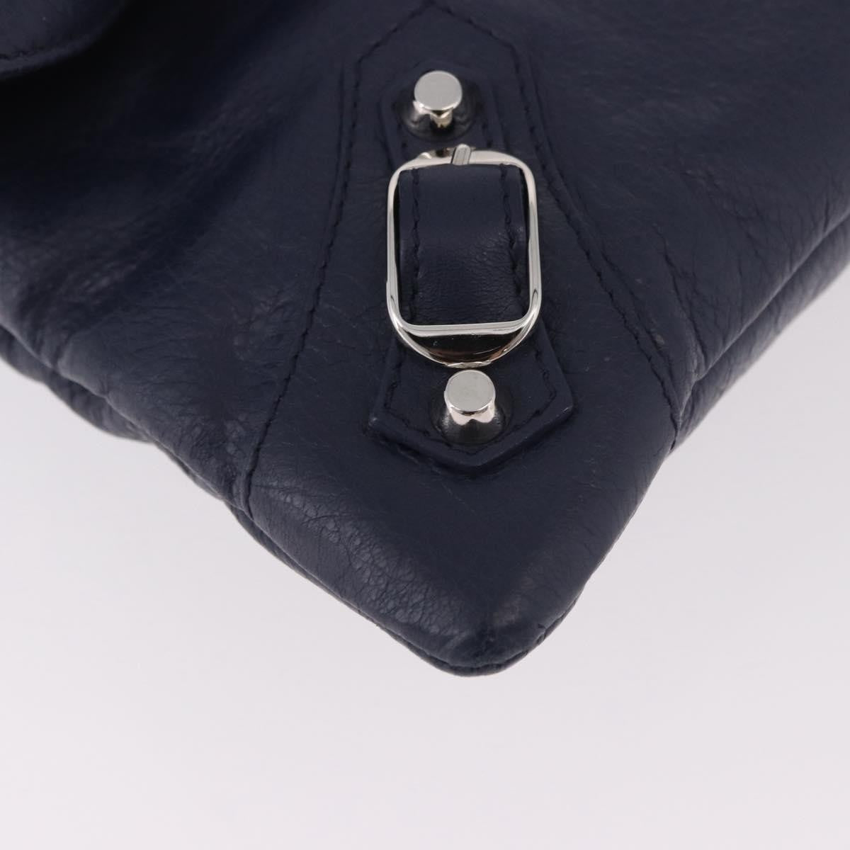 Balenciaga Classic Studs Envelope Strap Clutch Leather Navy Leather Clutche & Pouche Bag (Pre-Owned)