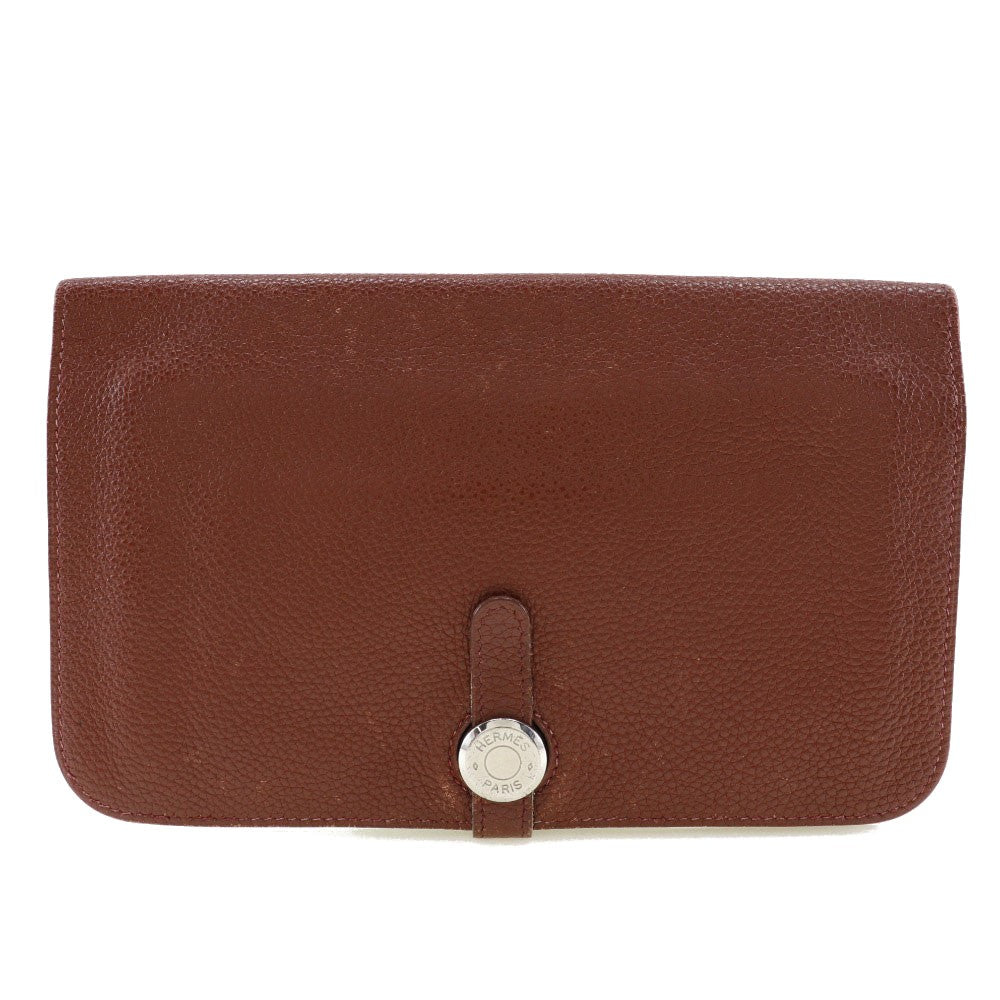 Hermes Dogon Duo Combined Leather Burgundy Leather Wallets Accessory (Pre-Owned)